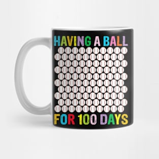 Having a ball for 100th Day Of School Baseball Lover Mug